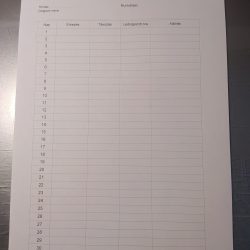 Havi jelenléti ív A/4-es pdf