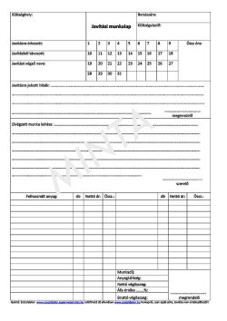 Javítási munkalap A/4-es pdf (jármű)
